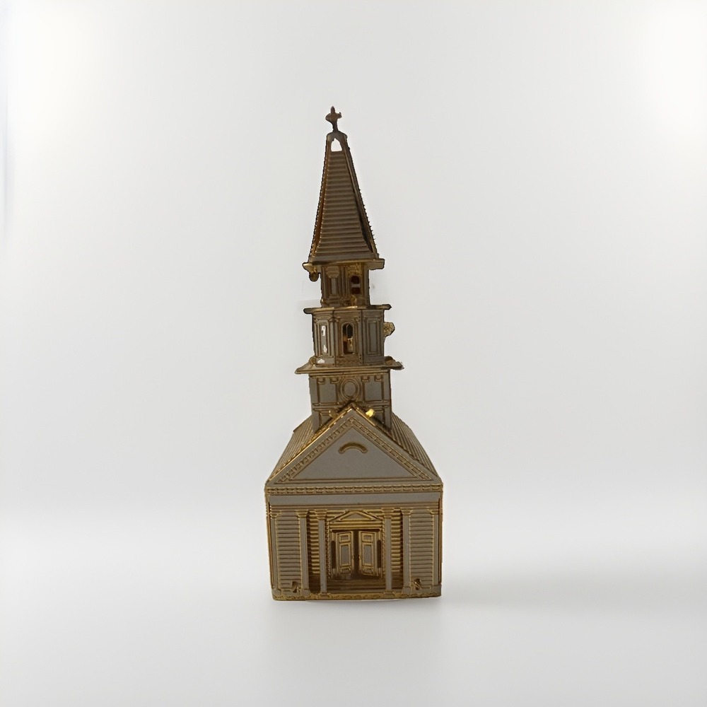 Vintage Baldwin 24 KT Gold over Brass Church 3D Ornament 1999